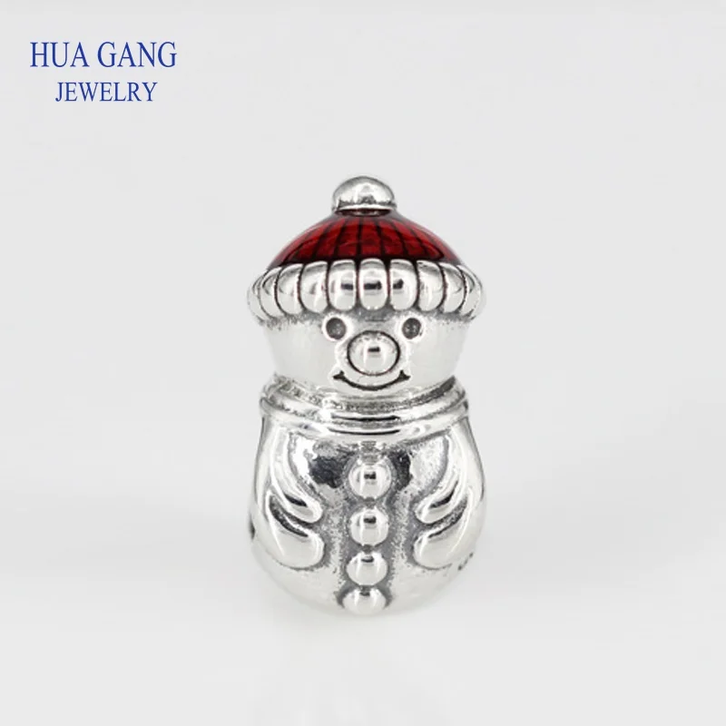 

Подходит для оригинального браслета berloques из стерлингового серебра 925 пробы Рождественский Снеговик Подвески бусины для изготовления ювелирных изделий kralen perle