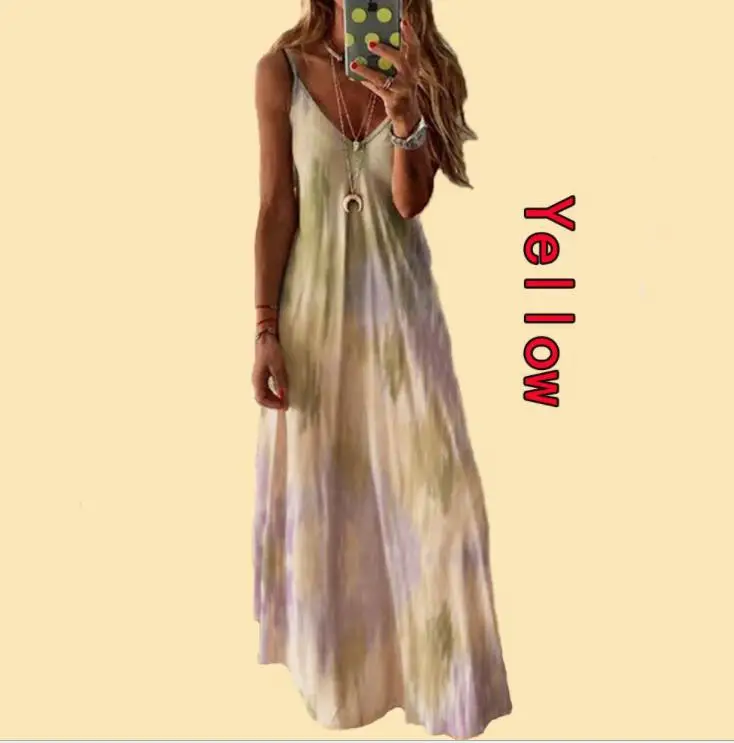 7 Цвета женское летнее Повседневное платье на бретелях Дамская мода варенка с