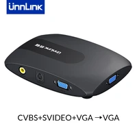 unnlink av to vga switch converter 1080p video svideo vga to vga adapter for dvd vcd old set top box ps2 laptop computer tv