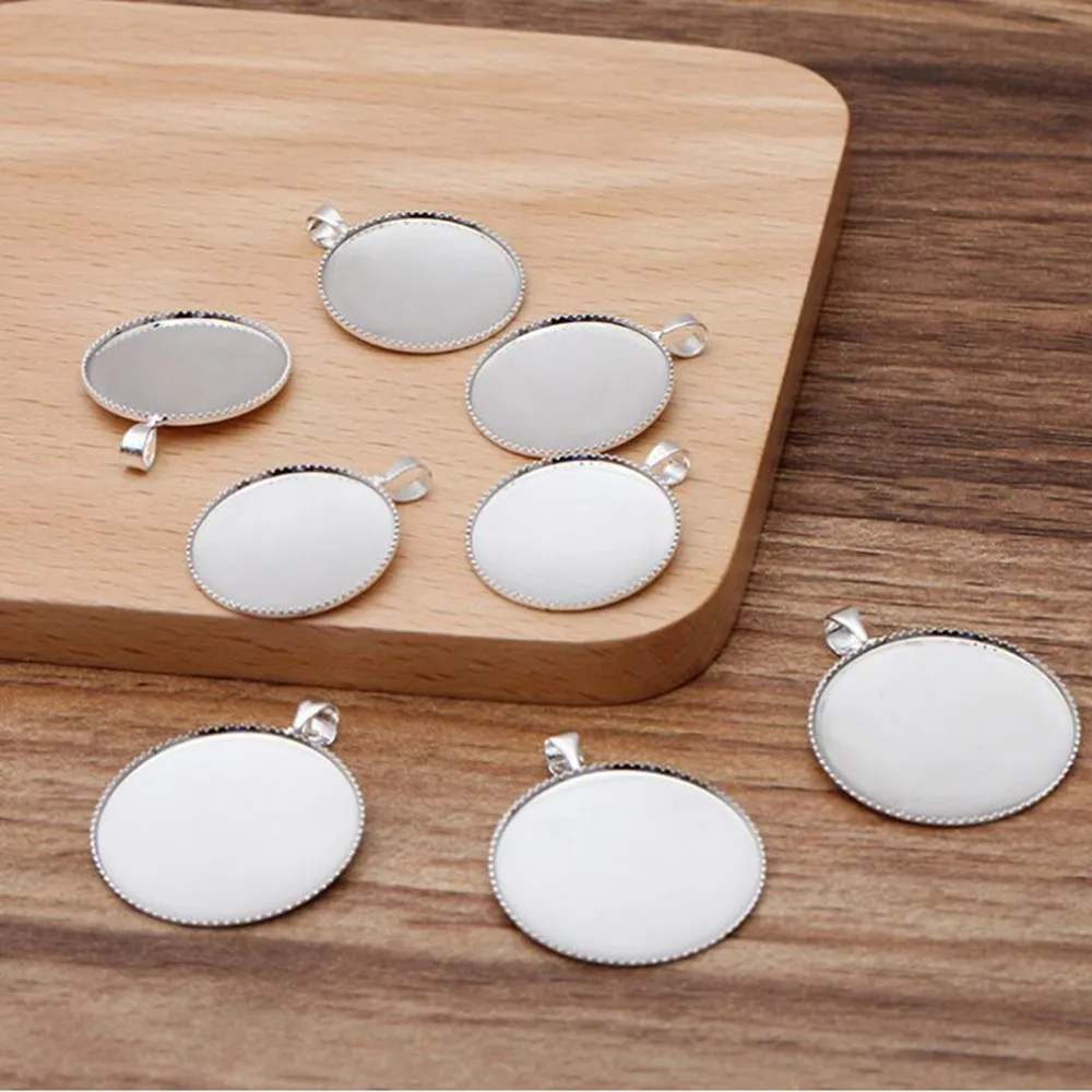 200 шт посеребренные в 20 мм 25 лоток для зубцов с подвеской-Бейл ободок кабошона |