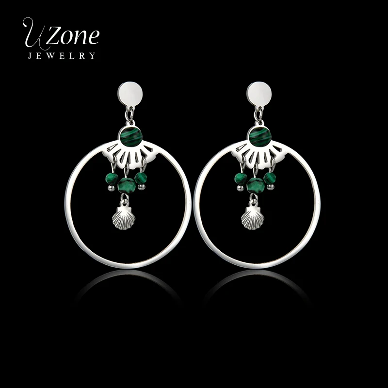 Круглые серьги кольца UZone из нержавеющей стали богемные висячие украшения