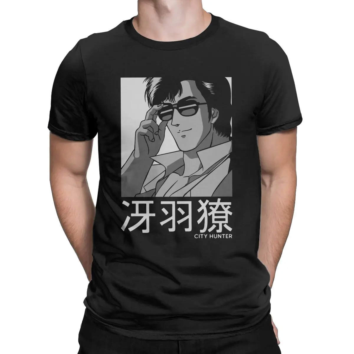 

Men Women Ryo Saeba T Shirt City Hunter Japanese Anime 100% Cotton Clothes Novelty Short Sleeve Tee Shirt Graphic T-Shirts