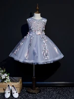stunning flower girls dresses zipper back ball gown girls party dresses floral applique with beads