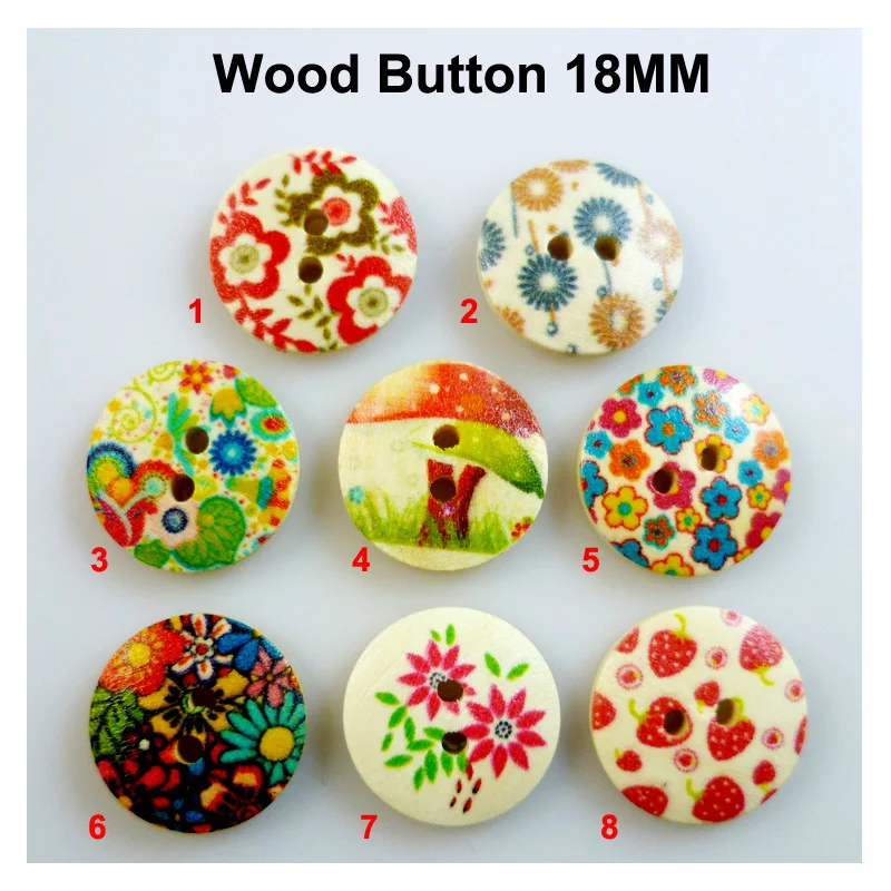 30 шт. Цветочные Разноцветные деревянные пуговицы 18 мм пальто ботинки швейная