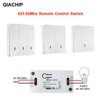 qiachip wireless remote control switch controller ac 110v 220v receiver wall remote transmitter hall bedroom ceiling lights