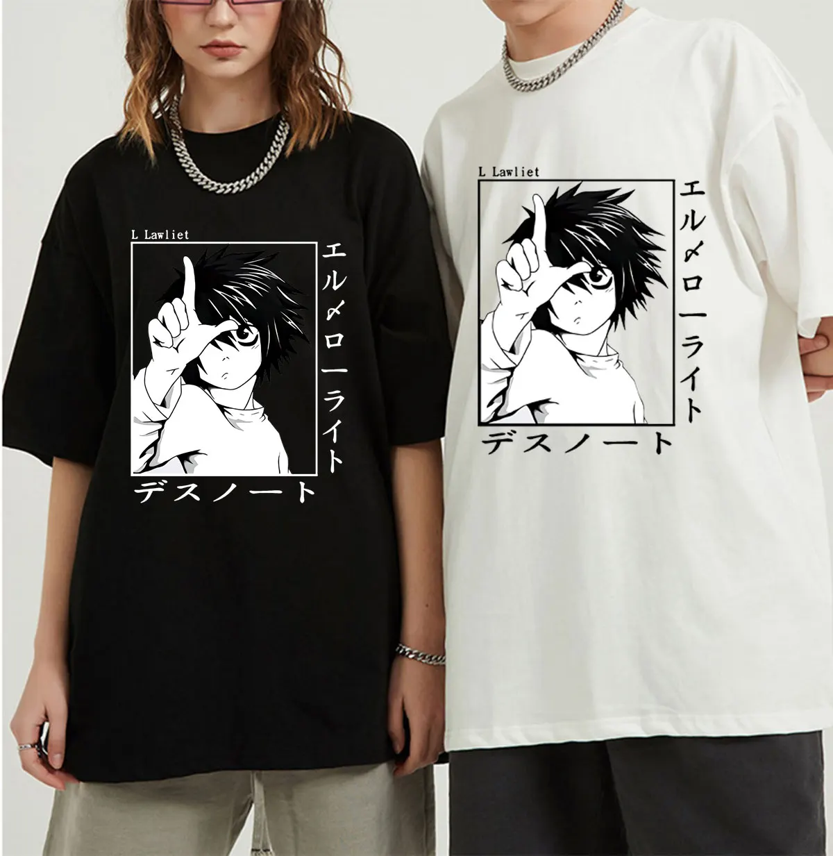 

Hot Japanese Anime Death Note T Shirt Men's Kawaii Summer Tops Cartoon Graphic Tees Harajuku Unisex T-shirt Manga Tshirt Men