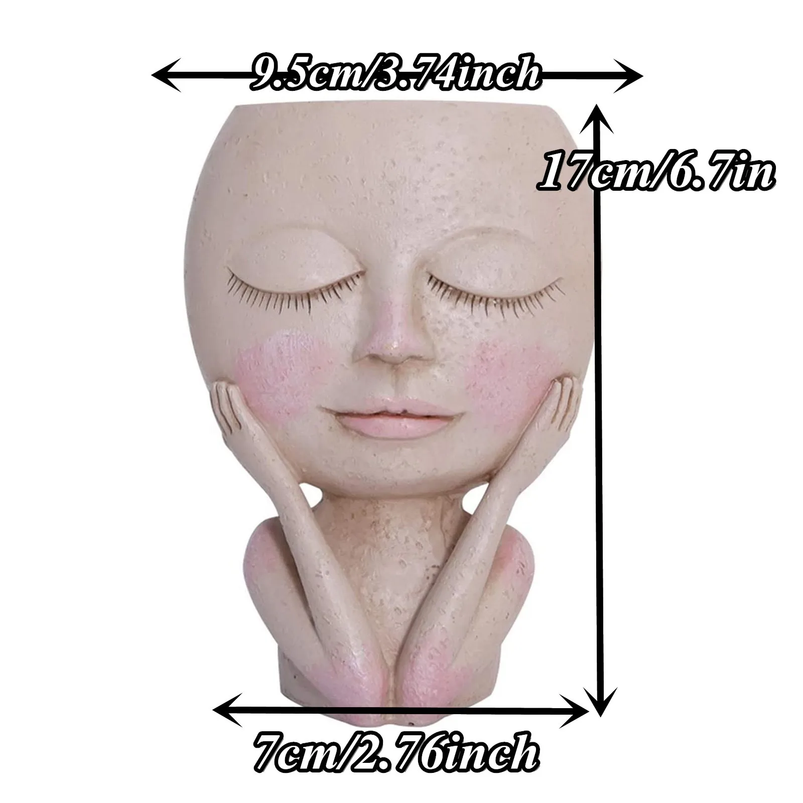 2021 лицевая головка для девочек цветочный плантатор суккулентное растение горшок