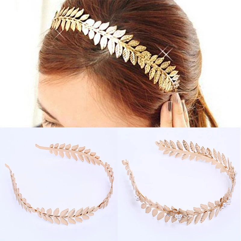 Золотой металлический полый лист диадема в виде короны дизайн обруч для волос