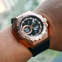 reef tigerrt men sports watches dive rose gold skeleton for men automatic mechanical watches rubber watch accessories rga6903 s