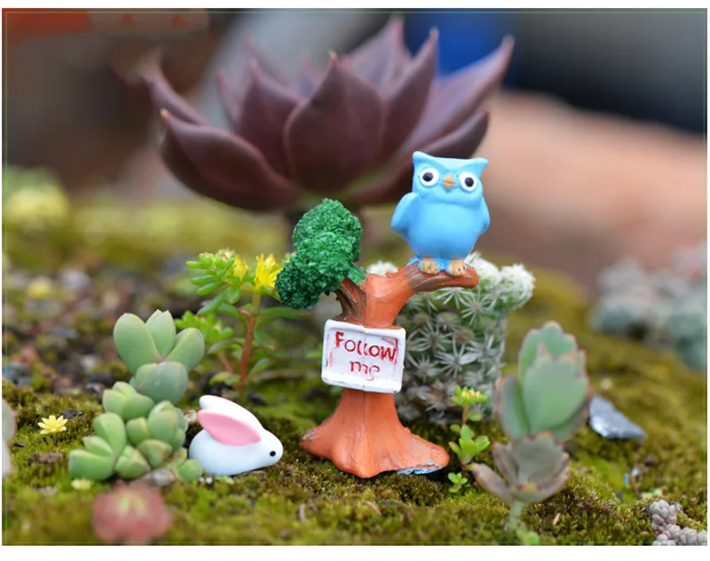 Моделирующие фигурки животных 2 цвета дерево сова мультфильм Аниме