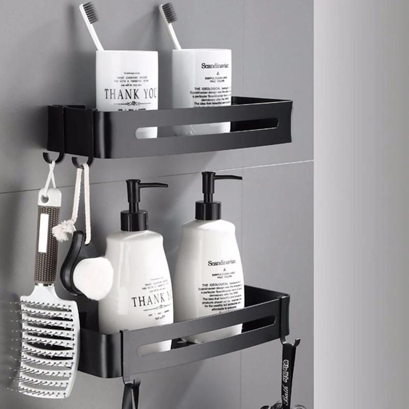 

MUSAMBAN Bathroom Shelf Organizer Shower Storage Rack Black Corner Shelves Aluminum Toilet Shampoo Holder Bathroom Accessories