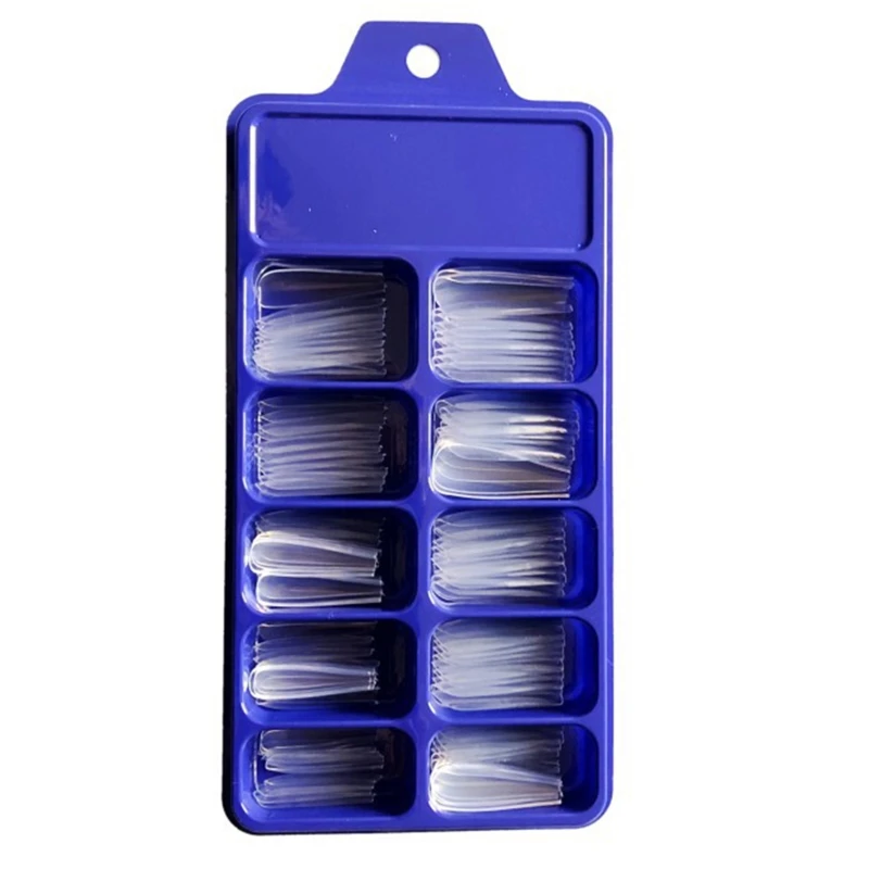 

100Pcs Solid Candy Color Full Cover Coffin False Fake Nails Tips Manicure Tools C1FF