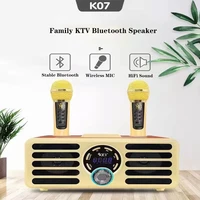 sdrd k07 karaoke speaker 2cordless bluetooth microphone portable hifi audio mic karaoke home system with led for adults kids