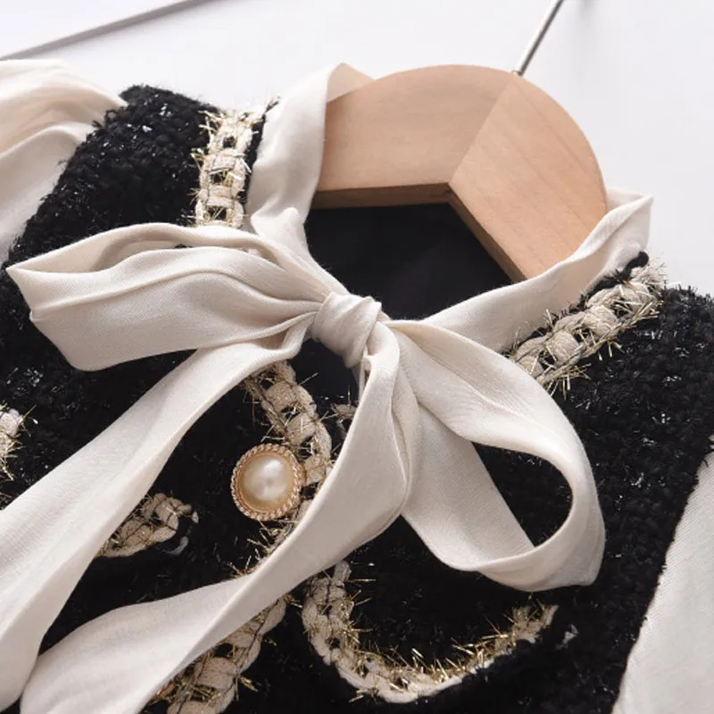 Girls Princess Patchwork Dresses 2021 Fashion Party Long Sleeve Kids Bowtie Autumn Outfits Baby Girl Lovely Dress Clothes | Детская