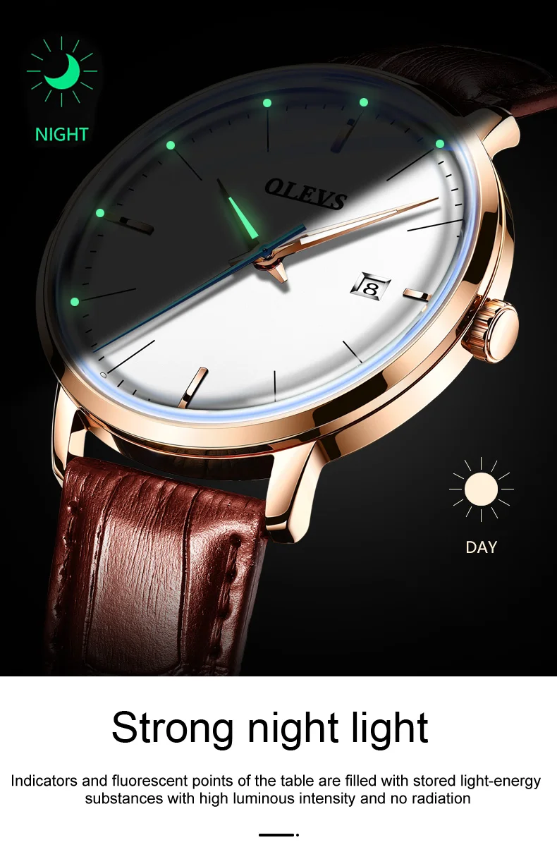 

OLEVS 6609 Classic Automatic Mechanical Men Watch Luxury Fashion Business Waterproof Leather WristWatch Gifts for Male