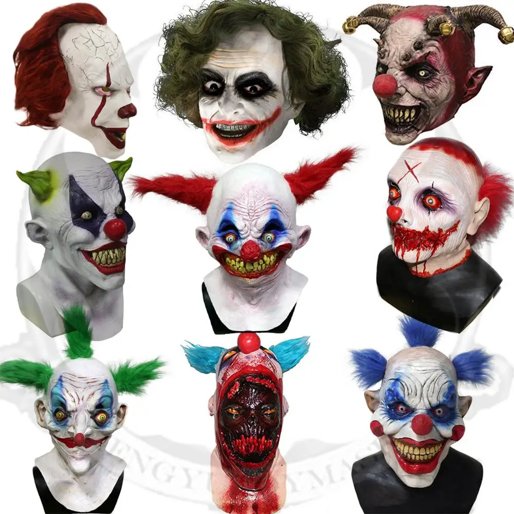 Страшная маска клоуна на Хэллоуин с ворсом латексный костюм Джокера кошмар | Дом