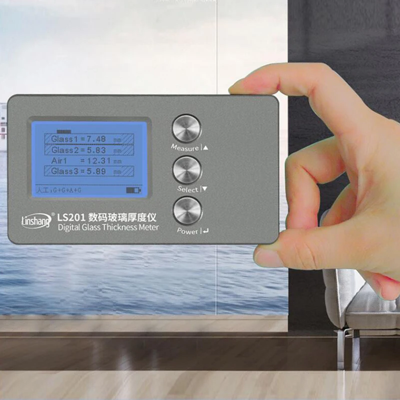 

LS201 Digital Glass Thickness Meter Glass Thickness Gauge With Digital Display