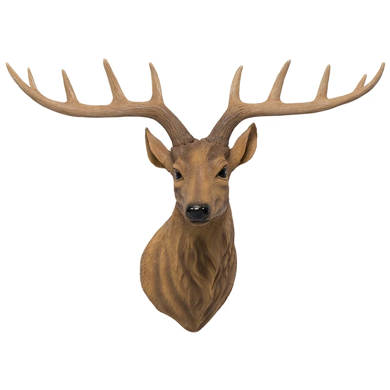 

American Country Lucky Deer Head Wall Hanging Decoration Pendant Living Room Restaurant Entrance Hallway Aisle Background