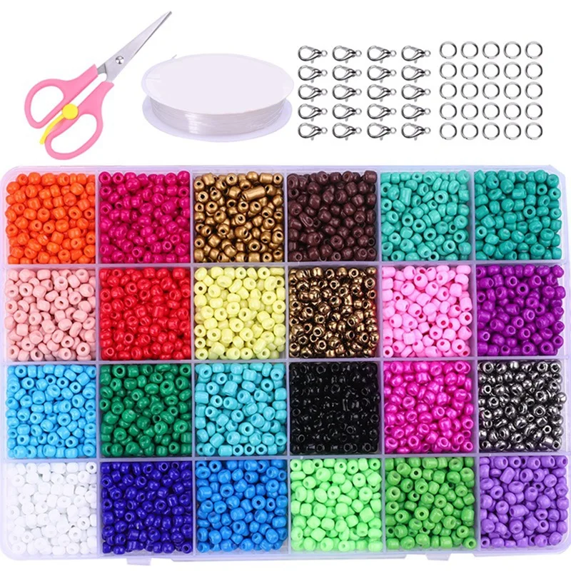 

Бисером из прозрачного стекла бисера коробка набор для самостоятельного изготовления браслетов серьги браслет ювелирные изделия аксессуа...