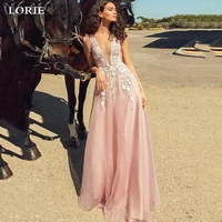 lorie pink princess wedding dress a line lace appliqued sleeveless bride dress a line tulle illusion back boho wedding gown