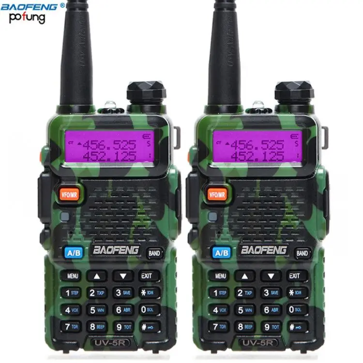 2 шт BaoFeng UV-5R Двухдиапазонная VHF/UHF136-174Mhz& 400-520Mhz рация двухстороннее радио Baofeng портативное радио UV5R Ham - Цвет: camo stamdard