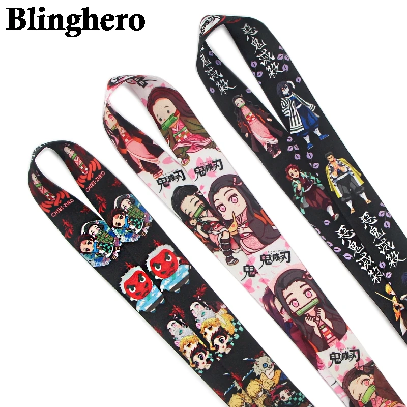 CA1054 демон Slayer Lanyards аниме шейный ремешок для мобильного телефона ID держатель карт