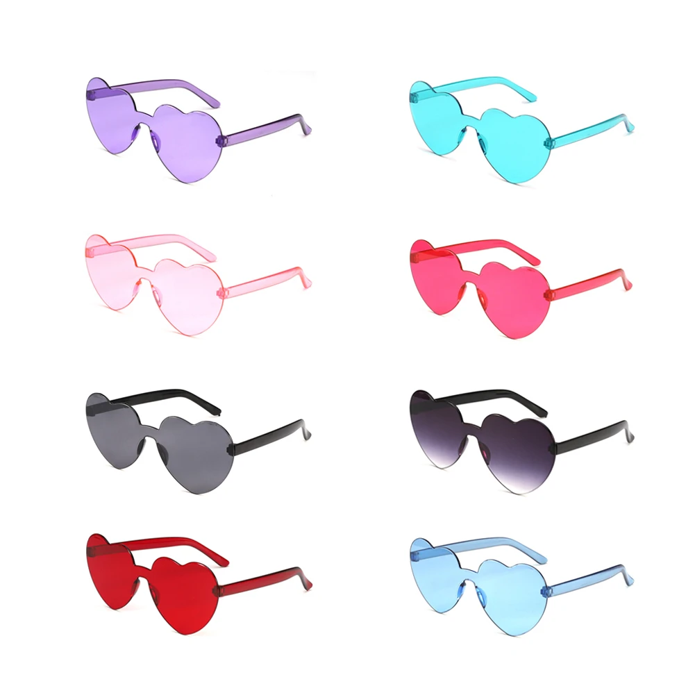 Модные милые сексуальные ретро солнцезащитные очки без оправы с сердечками
