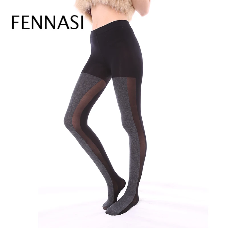 Fennasi Nylons Lady Sexy Tights Patchwork Sexy Women Pantyhose Sticky