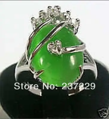Оптовая цена Бесплатная ^ AA красивое ювелирное изделие с зеленым камнем Размер