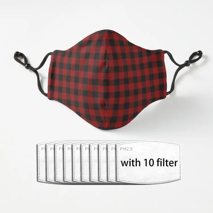 

Маска для взрослых из черного и Красного буйвола, многоразовая маска для лица из полиэстера