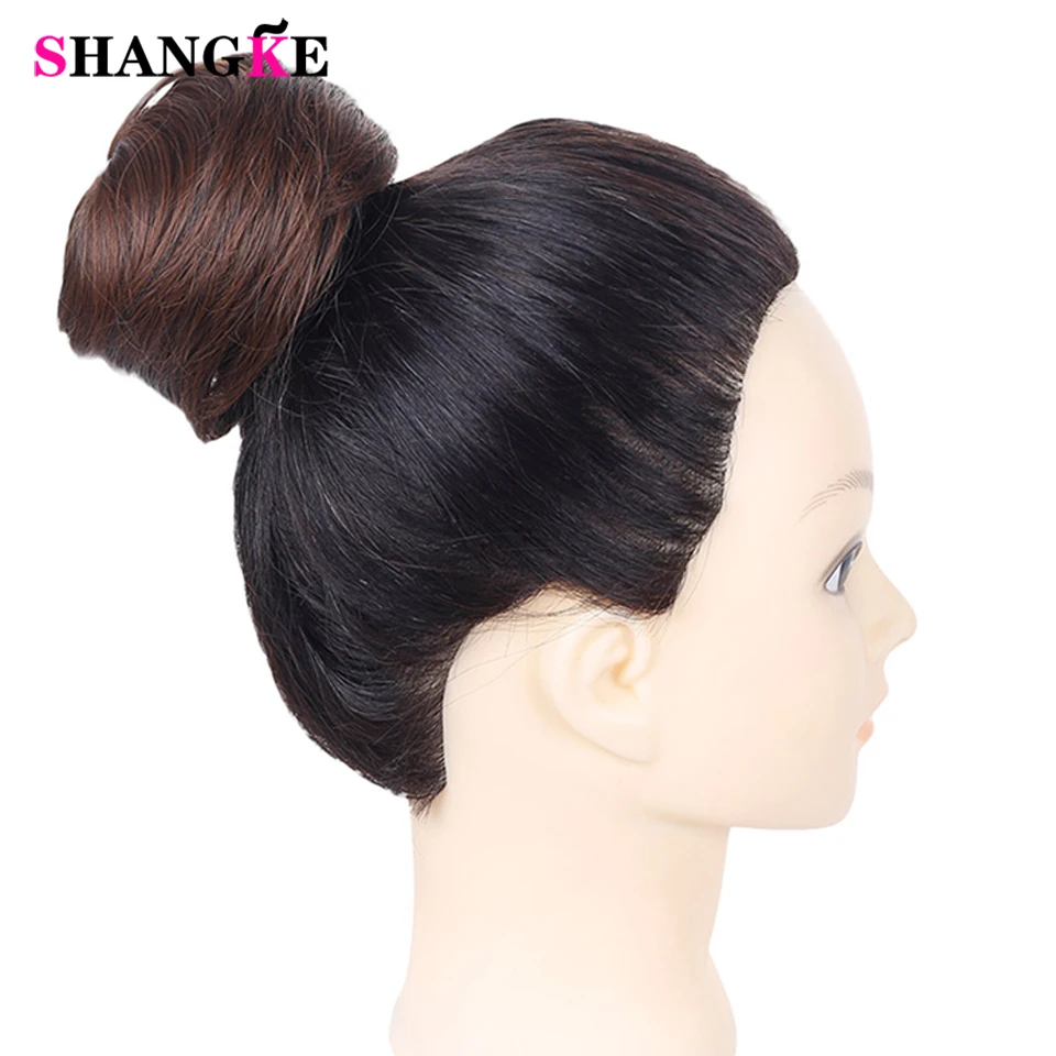 SHANGKE синтетические волосы для девочек каштановые блонд шиньон Пончик ролик
