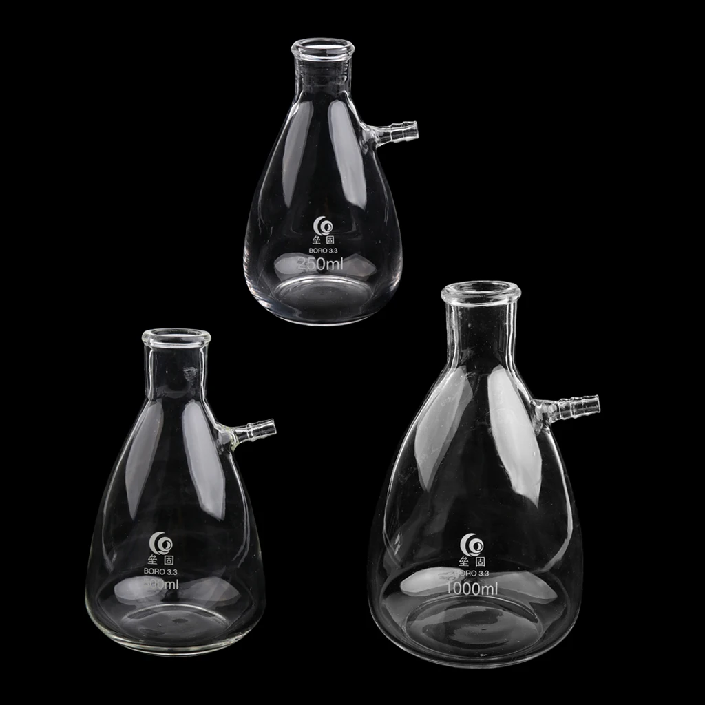 

Clear Borosilicate Glass Filtering Flask Lab Buchner Flask Filtration