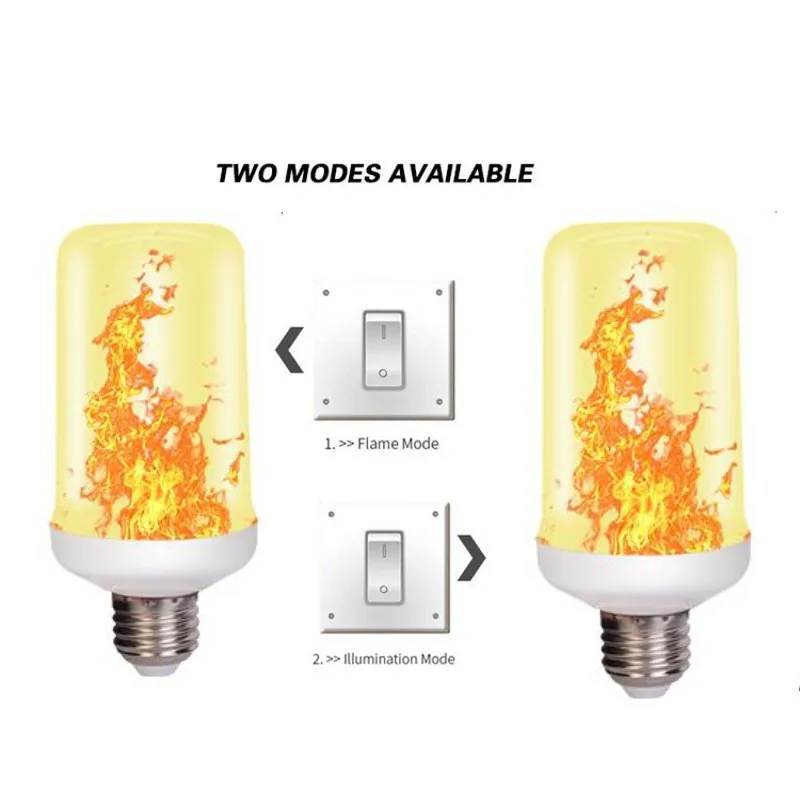 

2021 New LED Dynamic Flame Effect Fire Light Bulb E27 B22 E14 LED Corn Bulb Creative Flickering Emulation 5W 12W LED Lamp Light