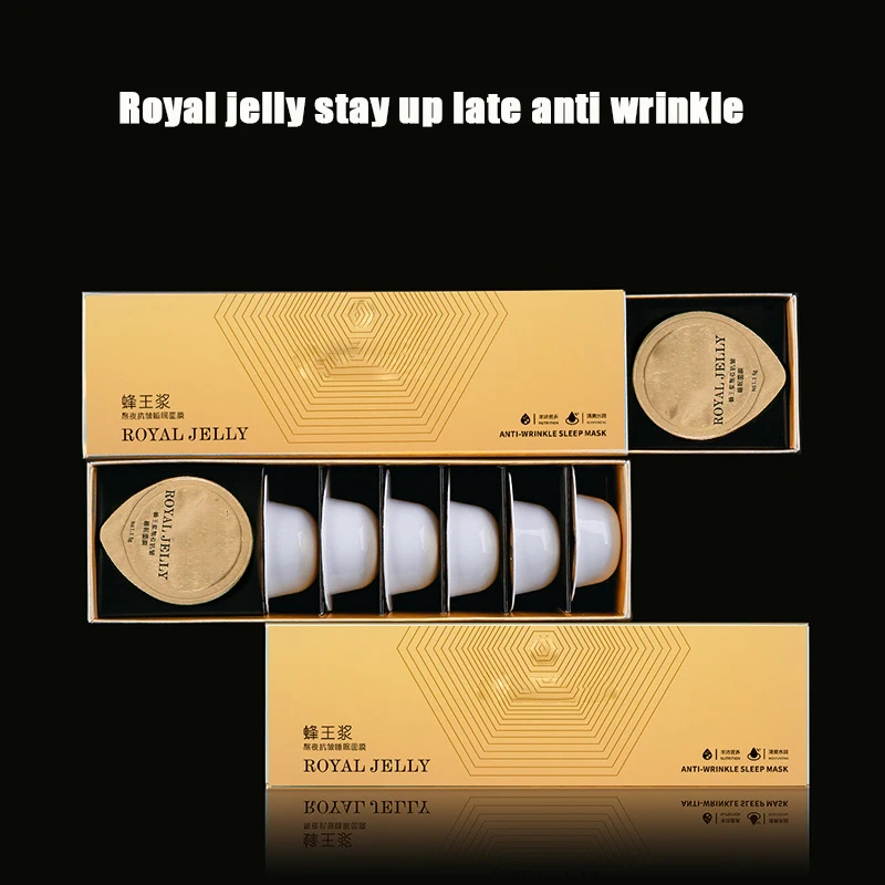 Оптовая продажа 7 шт королевская желе маска для сна против морщин лица глубокое