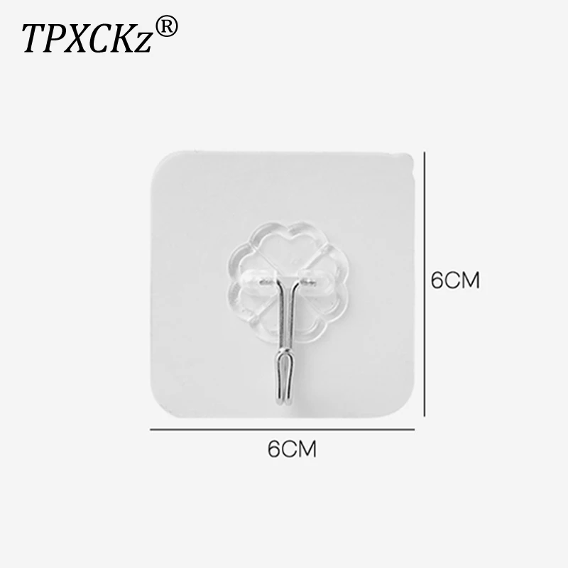 

TPXCKz Punch-Free Adhesive Hooks Heavy Duty Waterproof Oilproof Wall Hooks No Trace Wall Hanger for Bathroom Kitchen Home Office