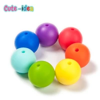 cute idea 19mm silicone round beads 1000pcs baby chewable teething goods diy nursing pacifier chains toys accessory food grade