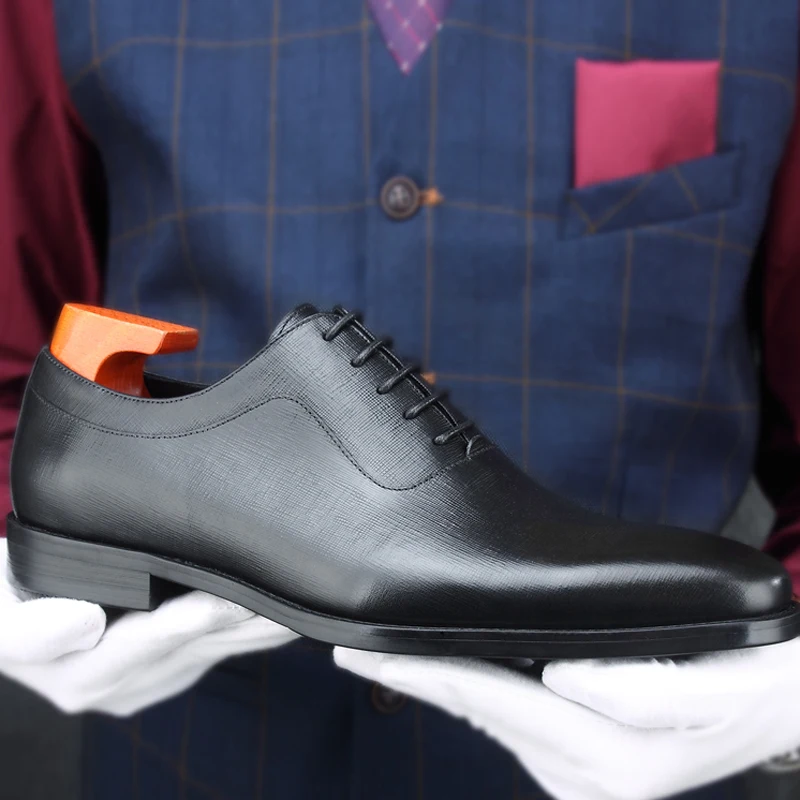 Классические мужские свадебные туфли оксфорды ручной работы из натуральной кожи