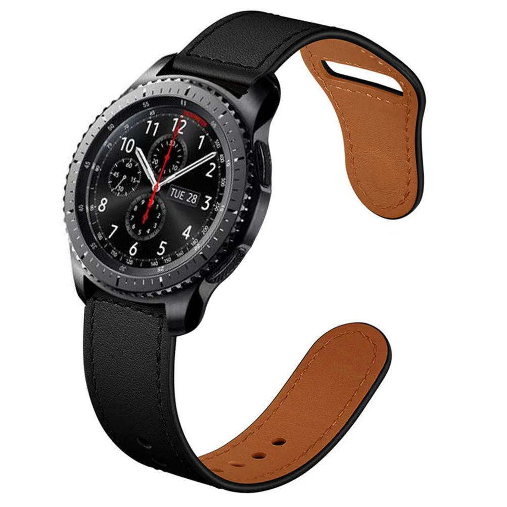 Кожаный ремешок для Samsung gear S3 s2 sport 20 мм 22 мм ремешок для часов huami amazfit bip huawei gt 2 Galaxy Watch Active 42 мм 46 мм