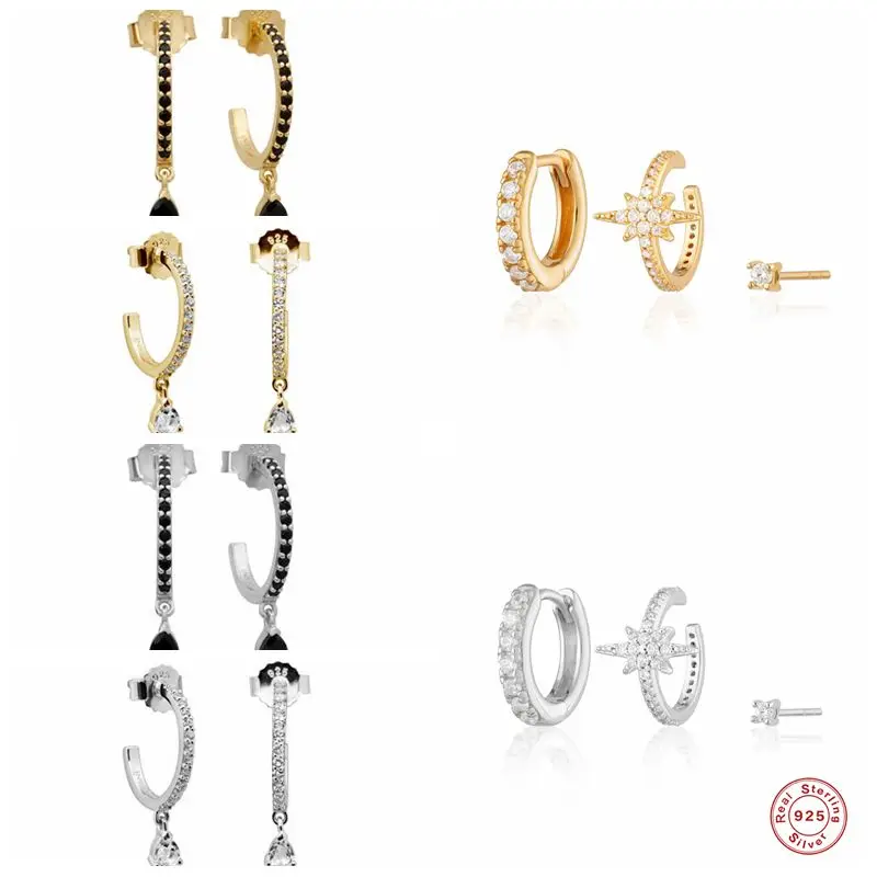 

Серьги-гвоздики женские из серебра 925 пробы, с цирконом