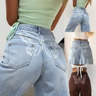 Женские джинсы с принтом бабочек Y2k, уличные синие прямые джинсы с завышенной талией, брюки Traf, японские длинные брюки цвета хаки, хлопковые джинсы для женщин