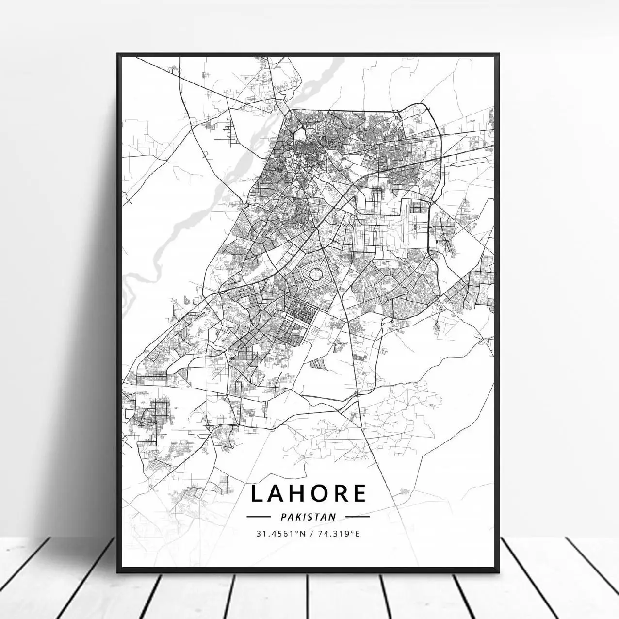Islamabad Lahore Karachi Pakistan Canvas Art Map Poster | Дом и сад