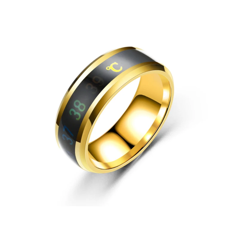 Golden Ring Креативный Многофункциональный водонепроницаемый цифровой термометр кольца Датчик температуры тела смарт Кольцо монитор температуры смарт Кольцо - Цвет основного камня: Golden Ring
