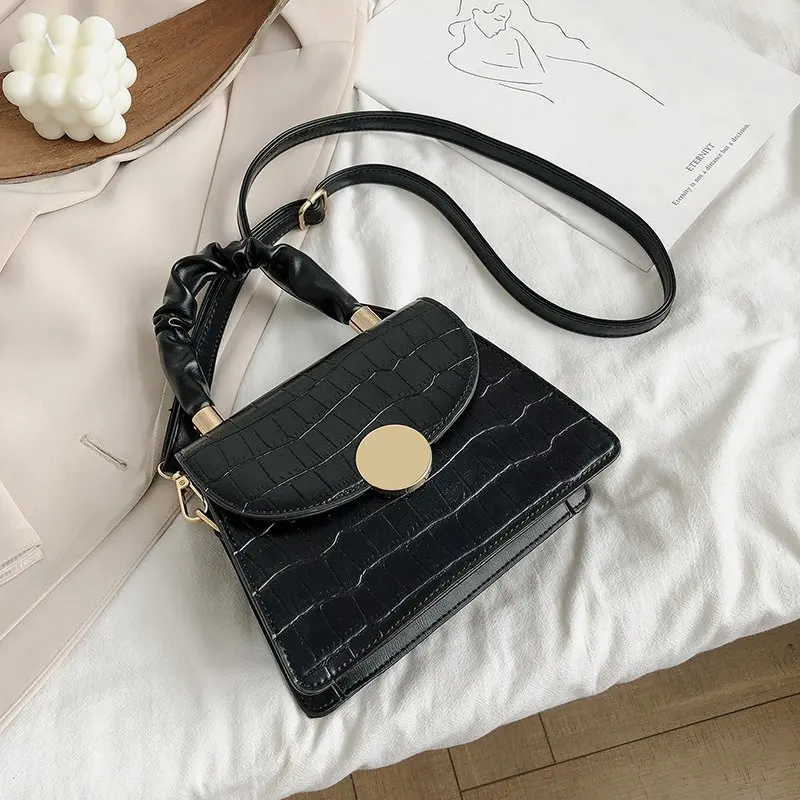 

Простые мини-сумки через плечо из искусственной кожи с каменным узором для женщин 2020 однотонные сумки через плечо и кошельки Сумка-тоут sac a ...