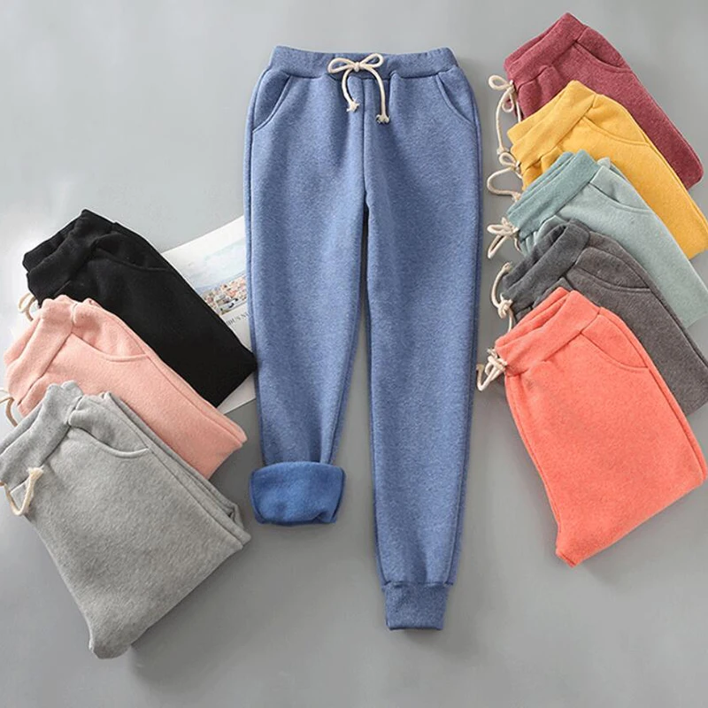 

Spring Autumn Fleece Sweatpants Women Casual Sports Pants Print Trousers For Women Sweat Pants Female Plus Size Trousers
