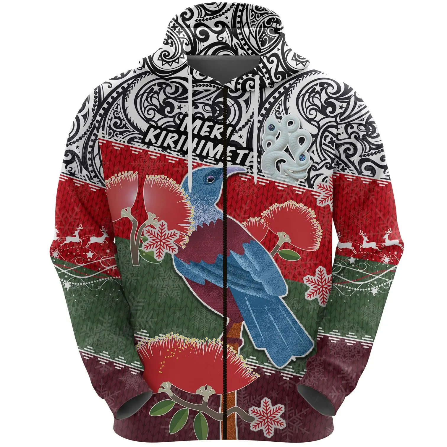 

PLstar Cosmos 3DPrint Native New Zealand Culture Aotearoa Maori Tattoo Art Unique Harajuku Streetwear Funny Unisex Hoodies/Zip 4