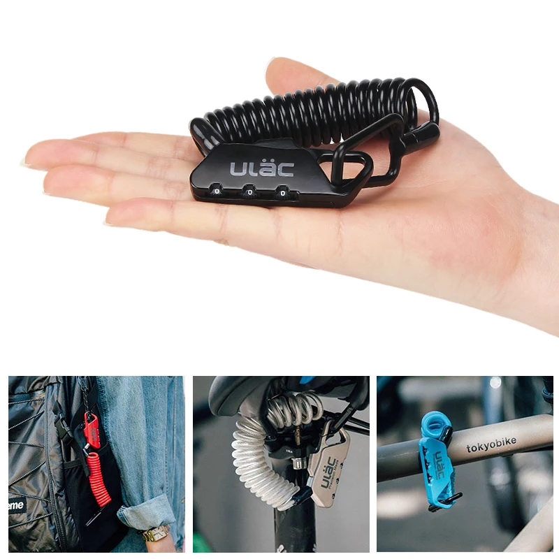 

Mini Bike Lock 1200mm Fold Backpack Cycling Helmet Bicycle Cable Lock 3 Digit Combination Anti-theft Bike Bicycle Lock