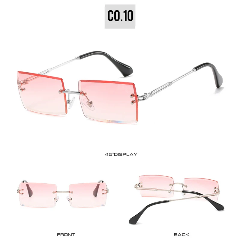 Солнцезащитные очки унисекс прямоугольные без оправы UV400 | Аксессуары для одежды