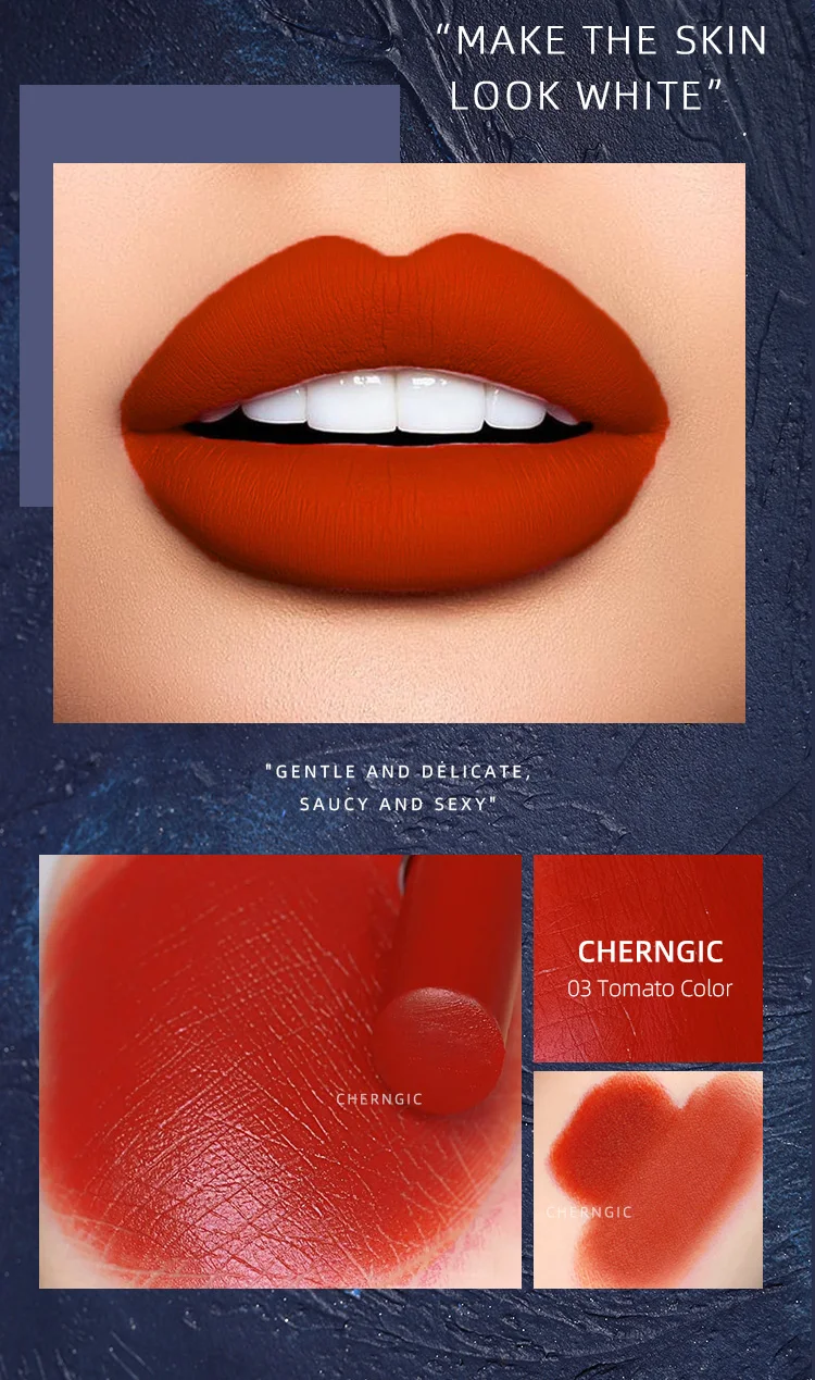 CHERNGIC, набор матовых помад, водостойкая матовая губная помада, губная помада, косметическая, стойкая, красная, коричневая, матовая помада, макияж, набор