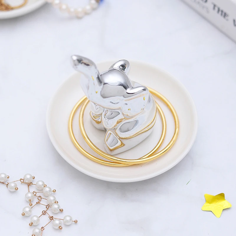 1 шт. Настольный держатель для колец в виде слона стеллаж хранения ювелирных