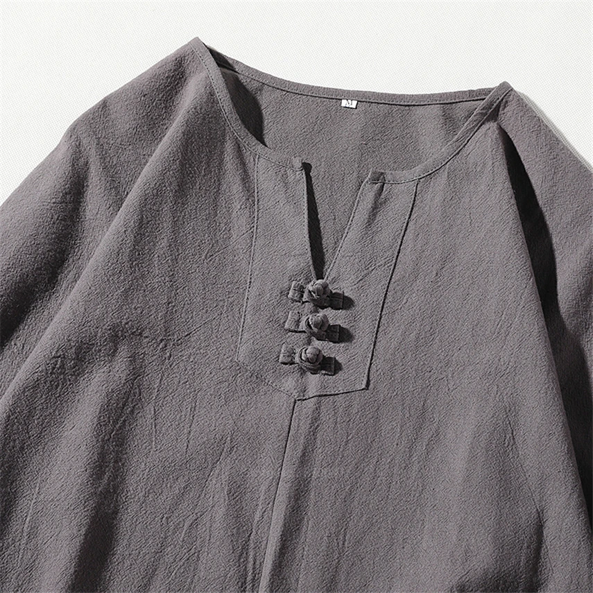 Традиционная одежда в китайском стиле свободный льняной дышащий костюм Тан с